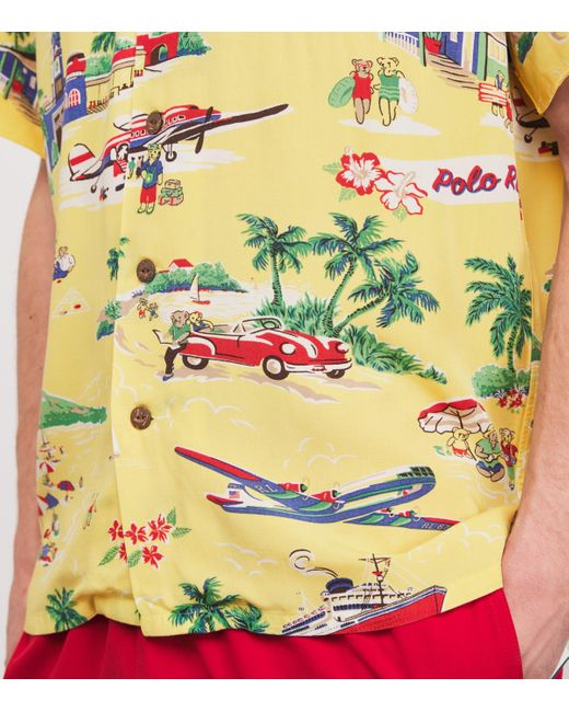 Polo Ralph Lauren Yellow Scenic Print Cuban Shirt for men