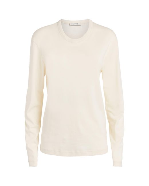 Lemaire White Cotton Ribbed Long-Sleeve T-Shirt