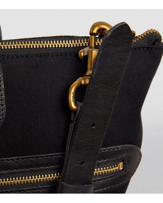 Polo Ralph Lauren Black Leather-trim Tote Bag for men