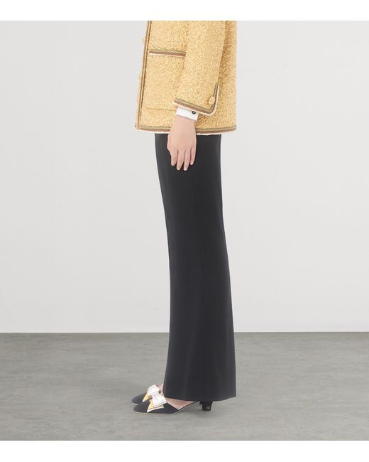 Valentino Black Virgin Wool Flared Tailored Trousers