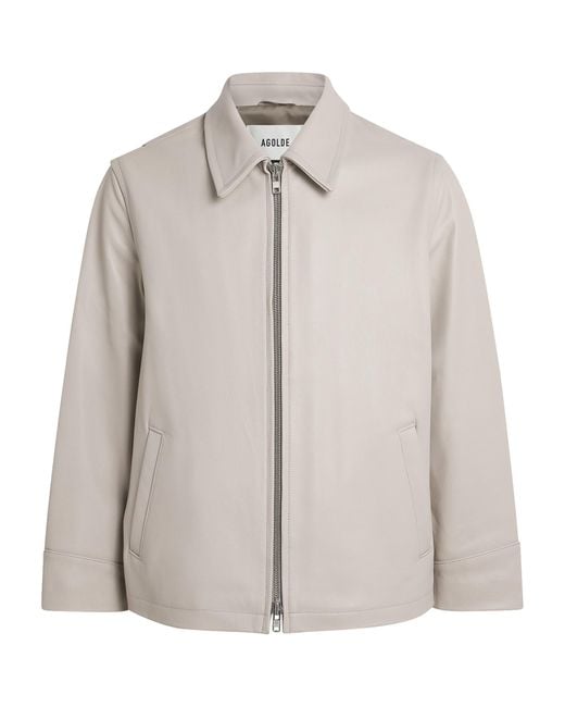 Agolde Gray Chadwick Leather Jacket for men