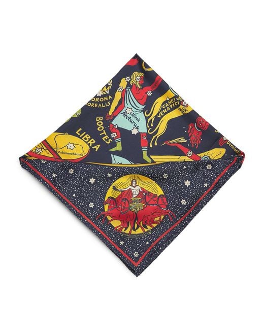 Mother Blue Silk Cosmos Scarf