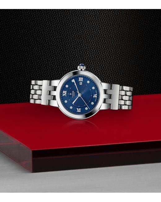 Tudor Blue Stainless Steel And Diamond Clair De Rose Watch