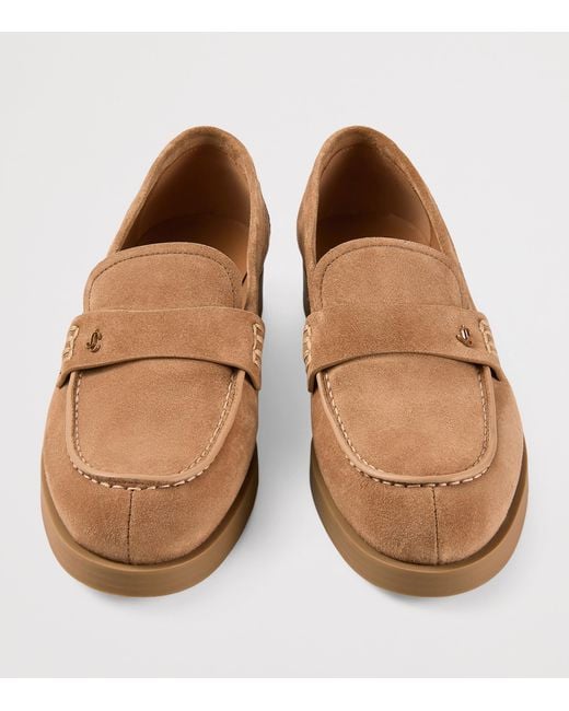 Jimmy Choo Brown Velvet Suede Ivy Loafers