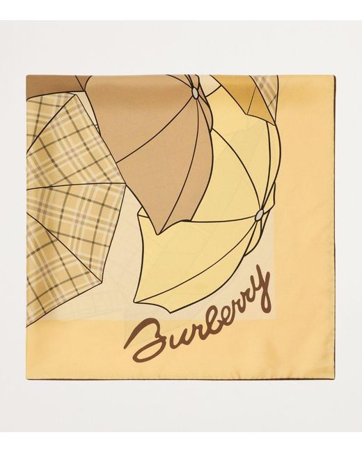 Burberry Silk Umbrella Print Square Scarf in Metallic for Men Lyst UK