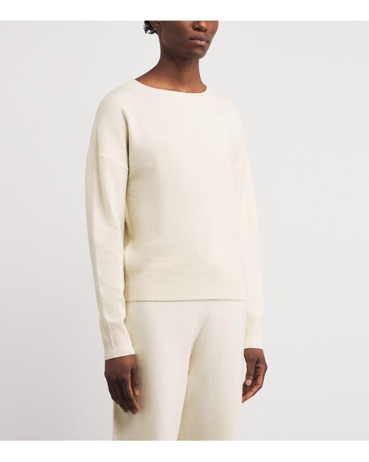 Yves Salomon White Wool-Blend Sweater