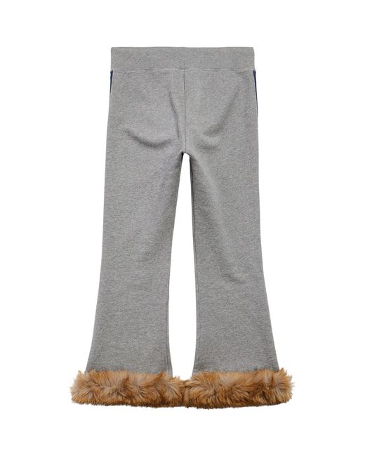 Balenciaga Blue Faux Fur Trim Lion Capri Sweatpants