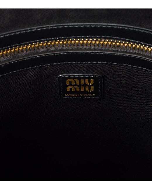 Miu Miu Black Leather Ivy Top-Handle Bag