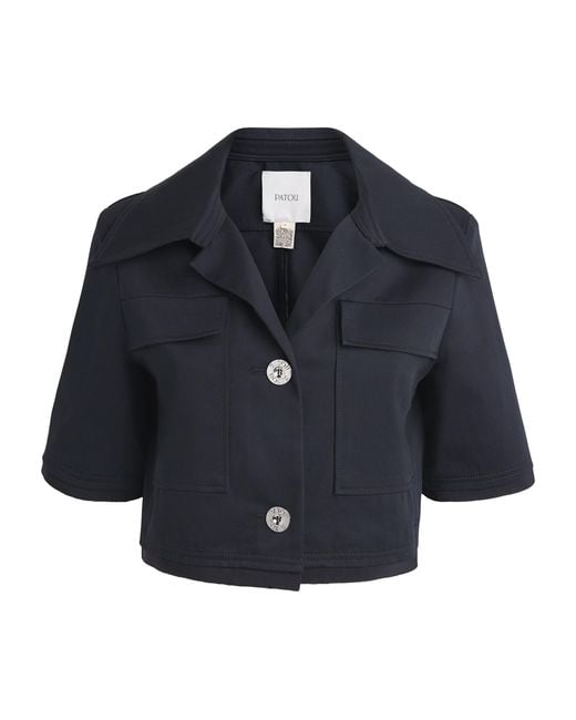 Patou Blue Cotton Cropped Jacket