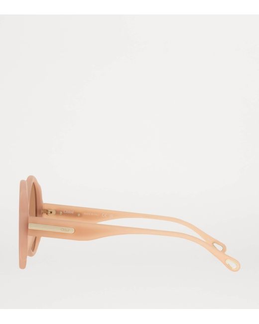 Chloé Brown Round Flower Sunglasses