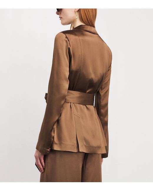 Joseph Brown Silk Satin Archer Jacket