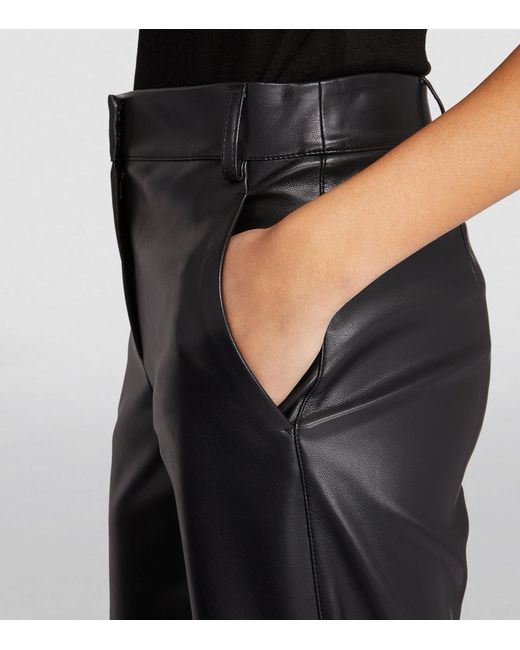 Max Mara Black Faux-leather Slim-leg Trousers