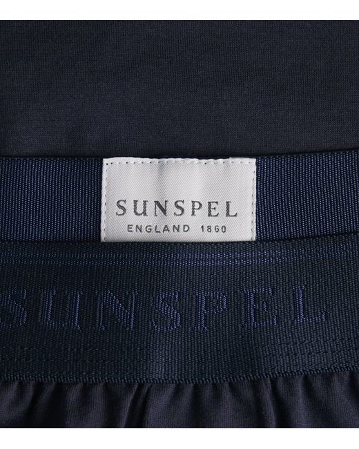 Sunspel Blue Superfine Cotton Boxer Shorts for men