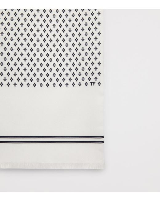 Tom Ford White Silk Tuxedo Scarf
