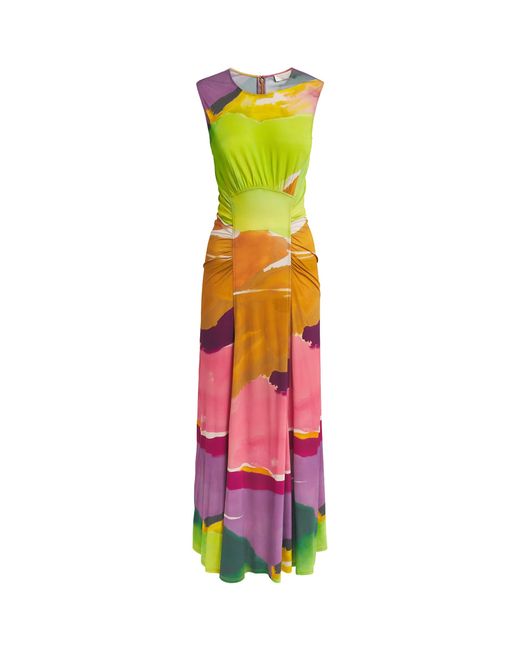 Ulla Johnson Multicolor Printed Ruched Lana Maxi Dress