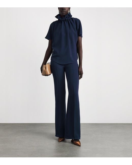 Edeline Lee Blue Ruff Blouse