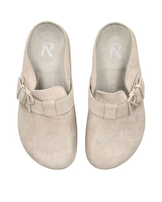 Represent White Hairy Suede Clogs for men