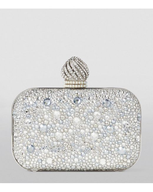 Jimmy Choo Metallic Micro Cloud Crystal-Embellished Clutch Bag