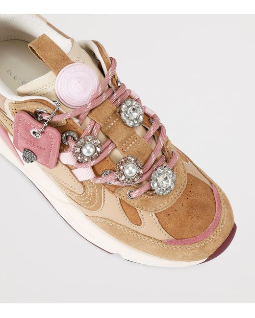 Kurt Geiger Pink Suede Kurt Runner Sneakers