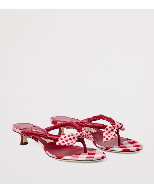 Jimmy Choo Red Liss 35 Leather Mules