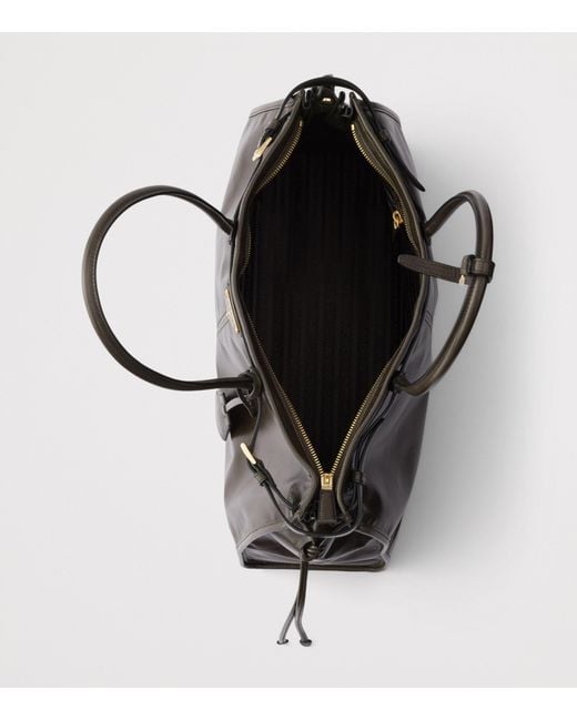 Prada Black Extra Large Leather Bonnie Shoulder Bag