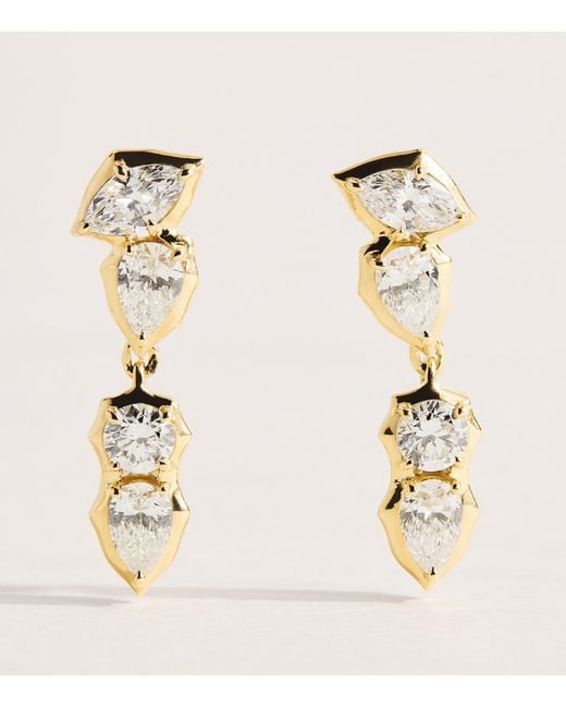 Jade Trau Metallic And Diamond Posey Stud Earrings