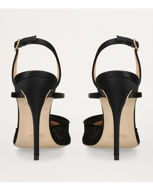JENNIFER CHAMANDI Black Lace Vittorio Slingback Pumps 105