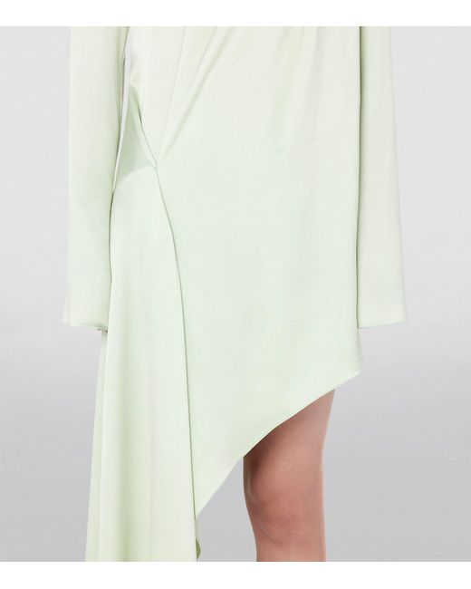 J.W. Anderson Green Satin Asymmetric Midi Dress