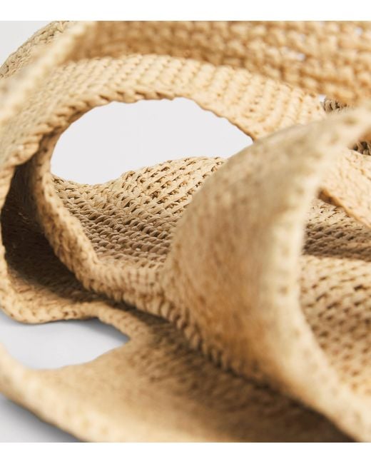 Anine Bing Natural Raffia Logo Leah Shopper Bag