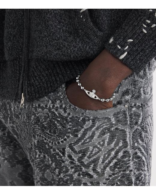 Vivienne Westwood Metallic Thames Mini Bas Relief Bracelet for men