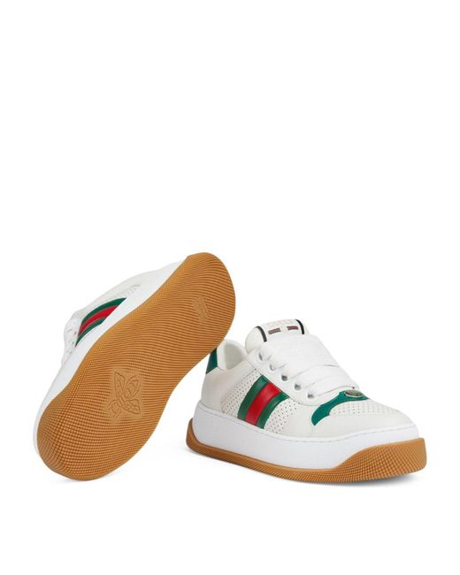 Gucci Blue Leather Screener Sneakers