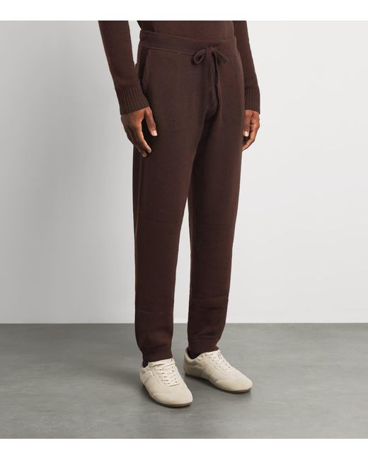 Allude Brown Virgin Wool-Cashmere Sweatpants for men