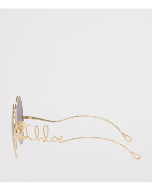 Chloé Gray Metal Iconic Round Sunglasses