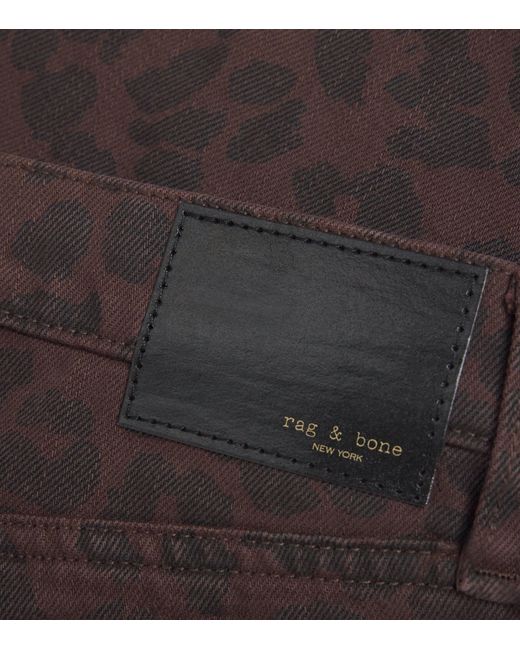 Rag & Bone Brown Leopard Shea Straight High-Rise Jeans