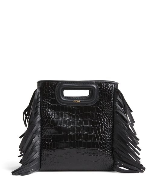 Maje Black Mini Leather M Cross-Body Bag