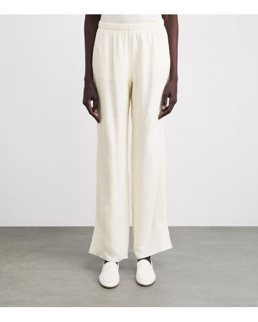 Anine Bing White Crinkled Aden Trousers
