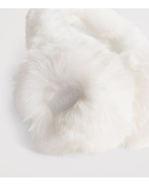 Skims White Faux Fur Earmuffs