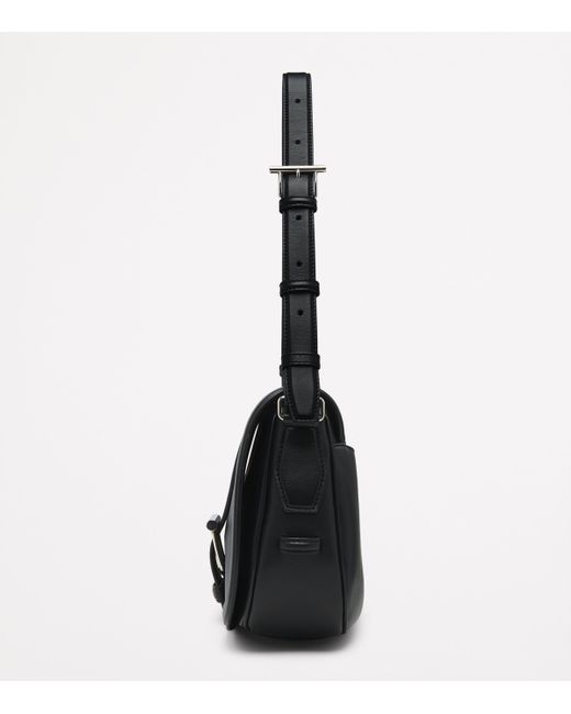 Alexander McQueen Black Large Leather T-Bar Shoulder Bag