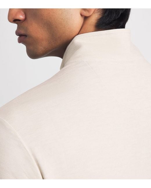 Ralph Lauren White Cotton-Blend Quarter-Zip Sweater for men