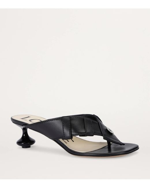 Loewe Black Toy Panta Toe Post Heeled Sandals 45