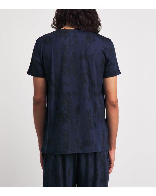 Derek Rose Blue Printed London T-Shirt for men