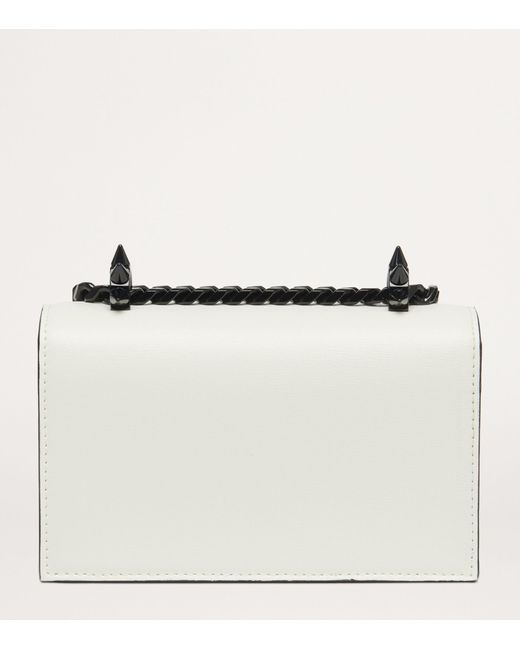 Alexander McQueen Black Mini Leather Jewelled Satchel Bag