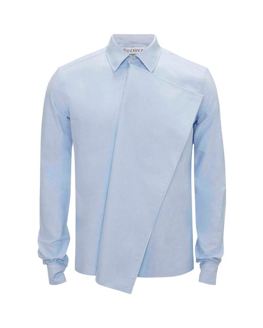 J.W. Anderson Blue Draped-front Shirt for men