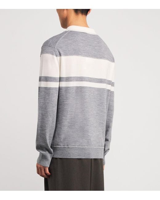 Jonathan Simkhai Gray Wool Stripe Rugby Shirt for men