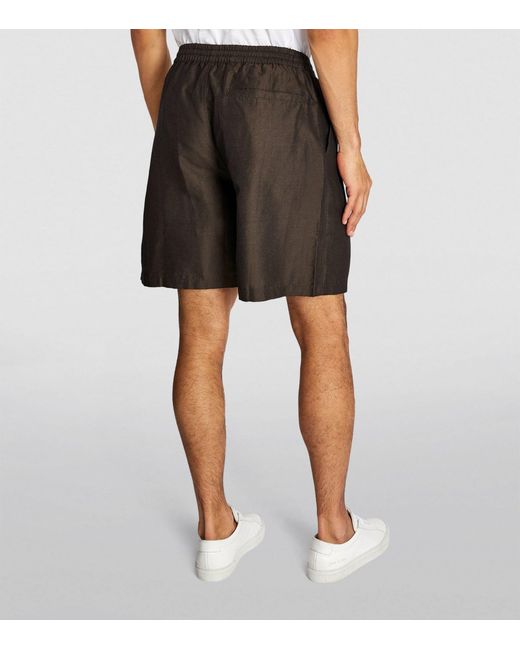 CDLP Black Linen-blend Bermuda Shorts for men