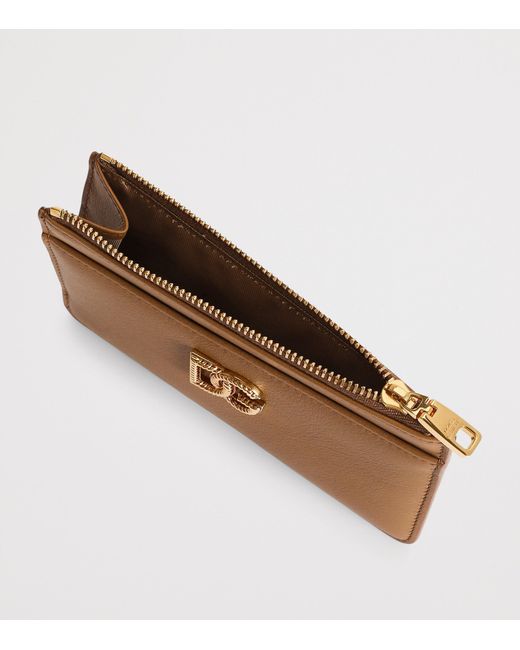 Dolce & Gabbana Brown Calfskin Dg Millennials Card Holder