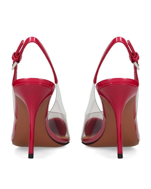 Alaïa Pink Patent Coeur Slingback Pumps 90