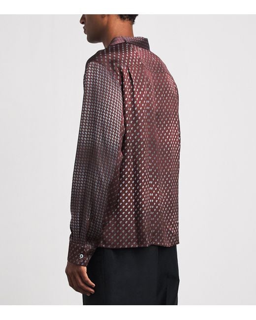 Maison Margiela Purple Satin Paisley Shirt for men