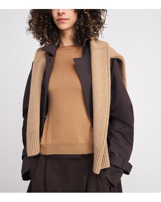 Colombo Brown Kid Wool Crew-Neck Sweater