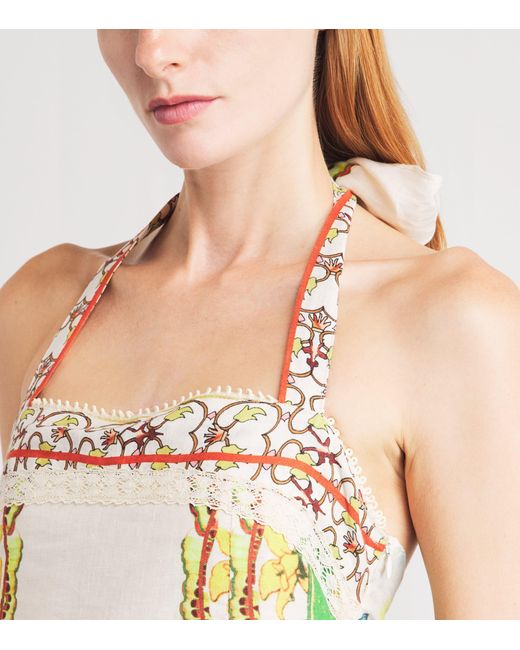Lug Von Siga Metallic Linen Fiorenza Midi Dress